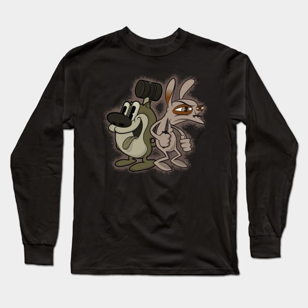 Retro Ren and Stimpy Long Sleeve T-Shirt by JCoulterArtist